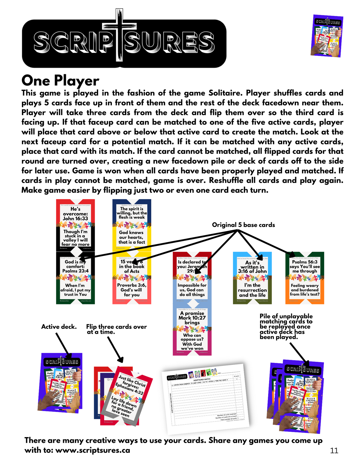 SCRIPTSURES - IC CARDS - Includes Resource Package - Single pack or Value Pack Set of 5