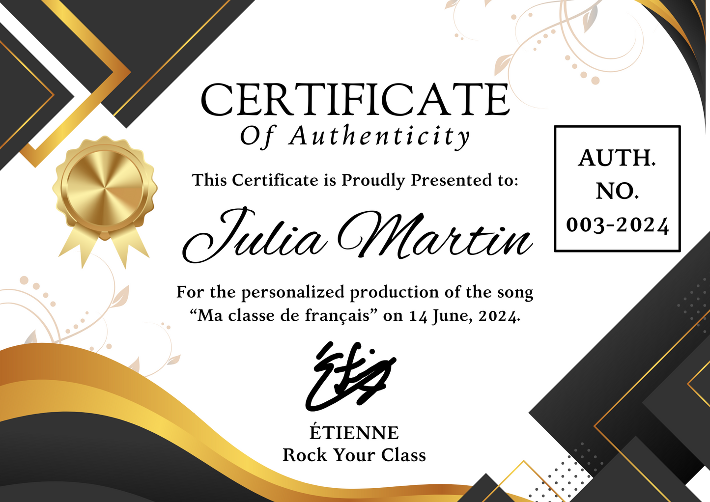 Ma classe de français - PHOTO Personalized and Certified Music Video