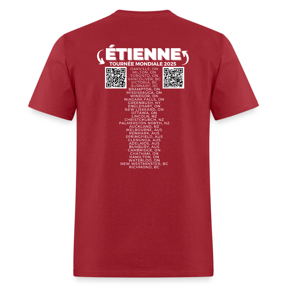 ÉTIENNE 2025 Official World Tour Men's T-Shirt | GILDAN 5000 - dark red