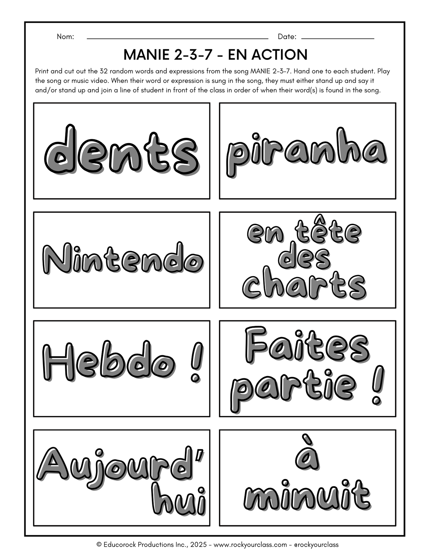 MANIE 2-3-7 (Making the most of MANIE MUSICALE songs) 52-Page prep package