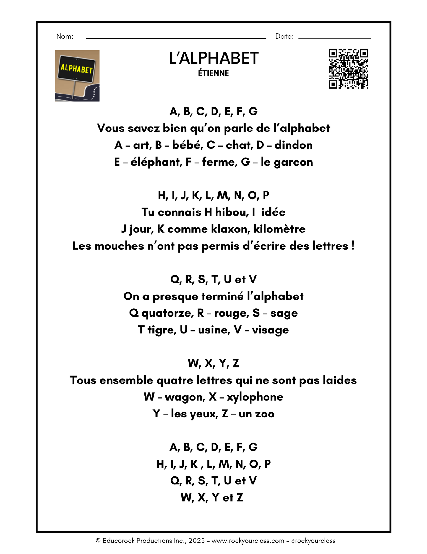 ALPHABET (Pré-A1 beginner to B2 advanced levels) FULL FOREVER RESOURCE PLATFORM ACCESS