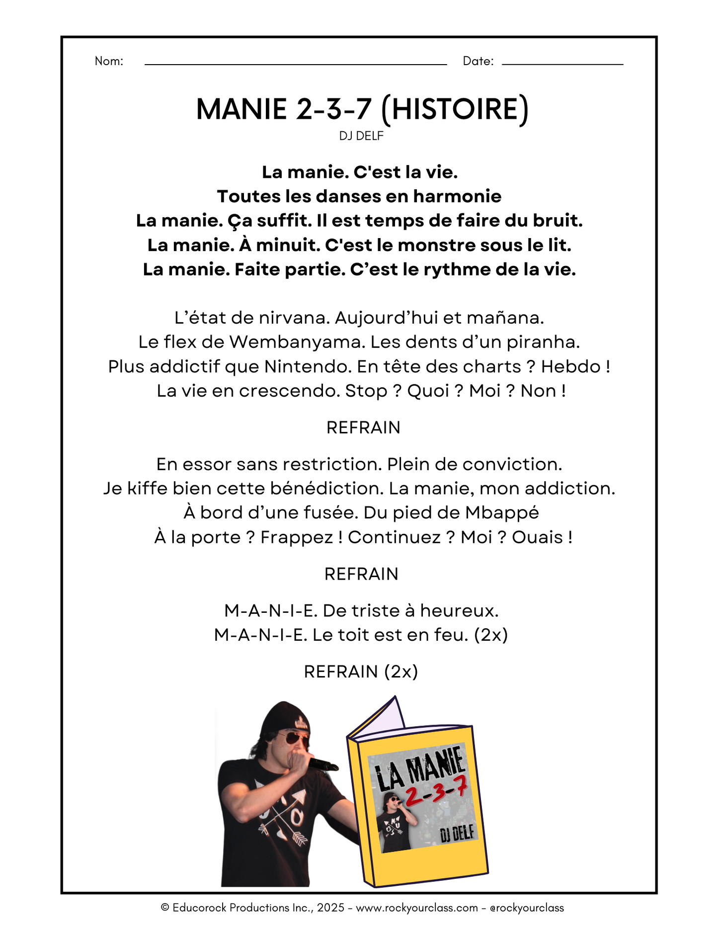 MANIE 2-3-7 (Making the most of MANIE MUSICALE songs) 52-Page prep package