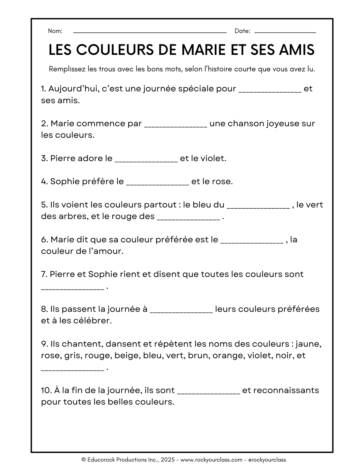 COULEURS (Pré-A1 beginner to B2 advanced levels) FULL FOREVER RESOURCE PLATFORM ACCESS