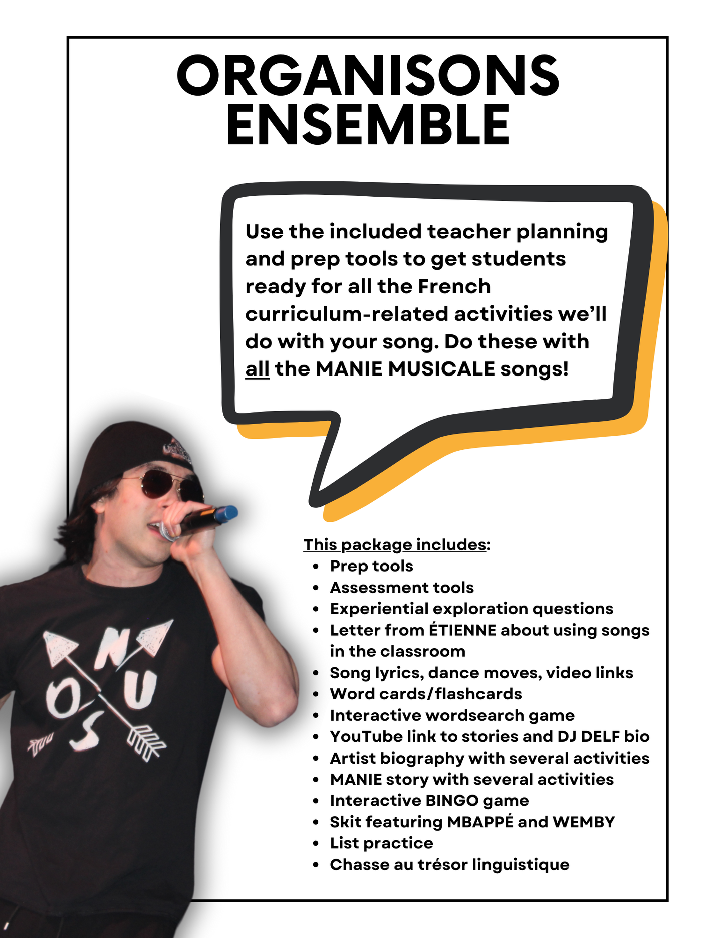 MANIE 2-3-7 (Making the most of MANIE MUSICALE songs) 52-Page prep package