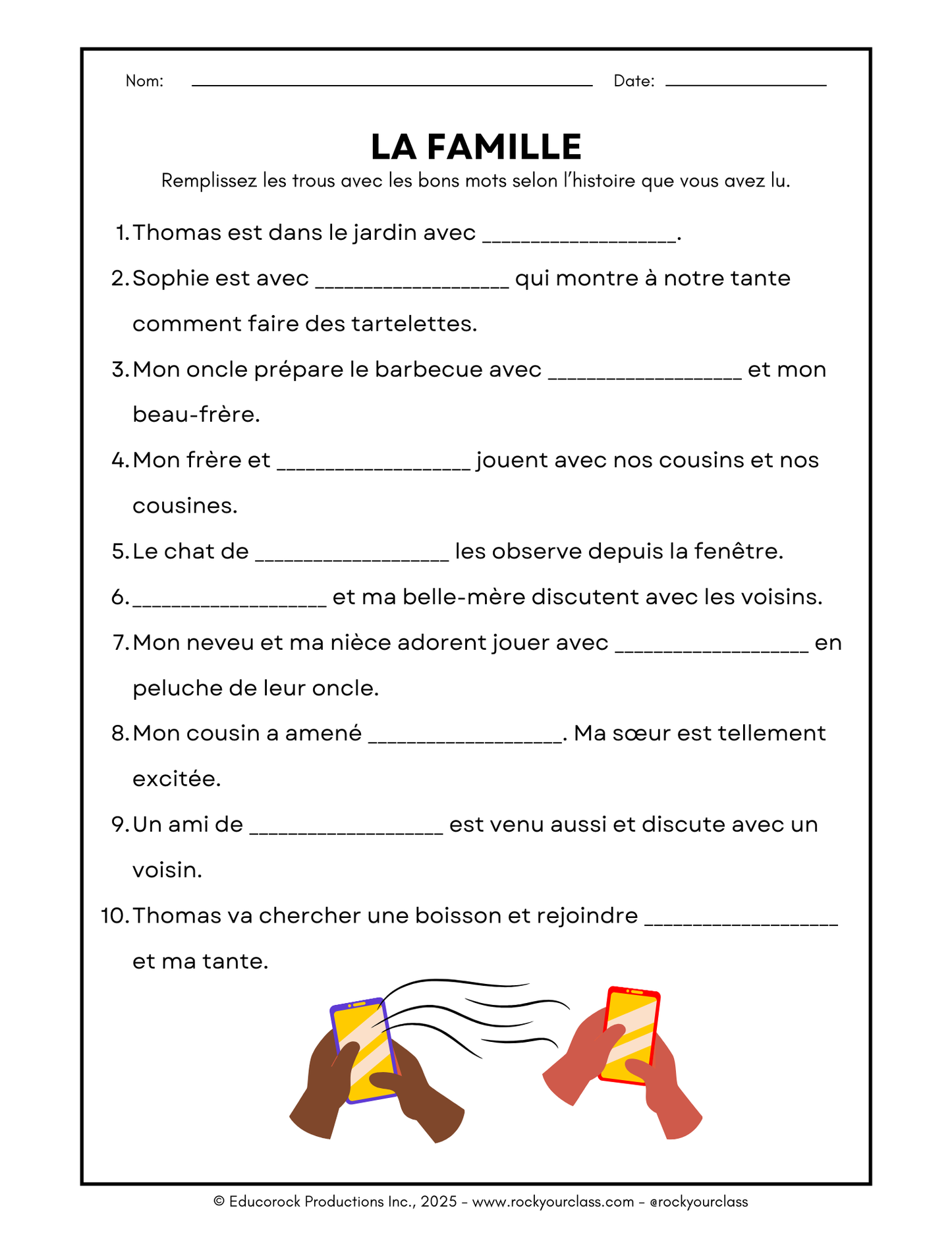 LA FAMILLE (Pré-A1 beginner to B2 advanced levels) FULL FOREVER RESOURCE PLATFORM ACCESS