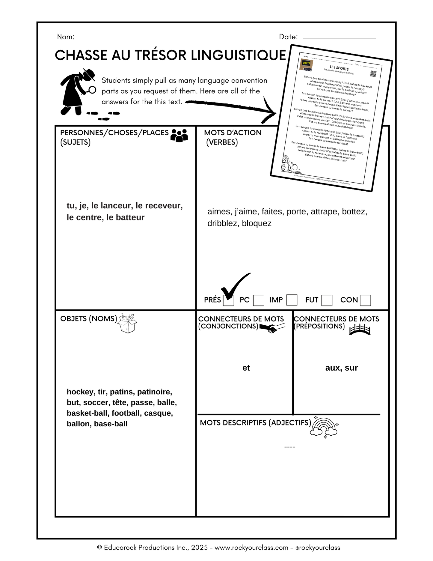 LES SPORTS (Pré-A1 beginner to B2 advanced levels) FULL FOREVER RESOURCE PLATFORM ACCESS