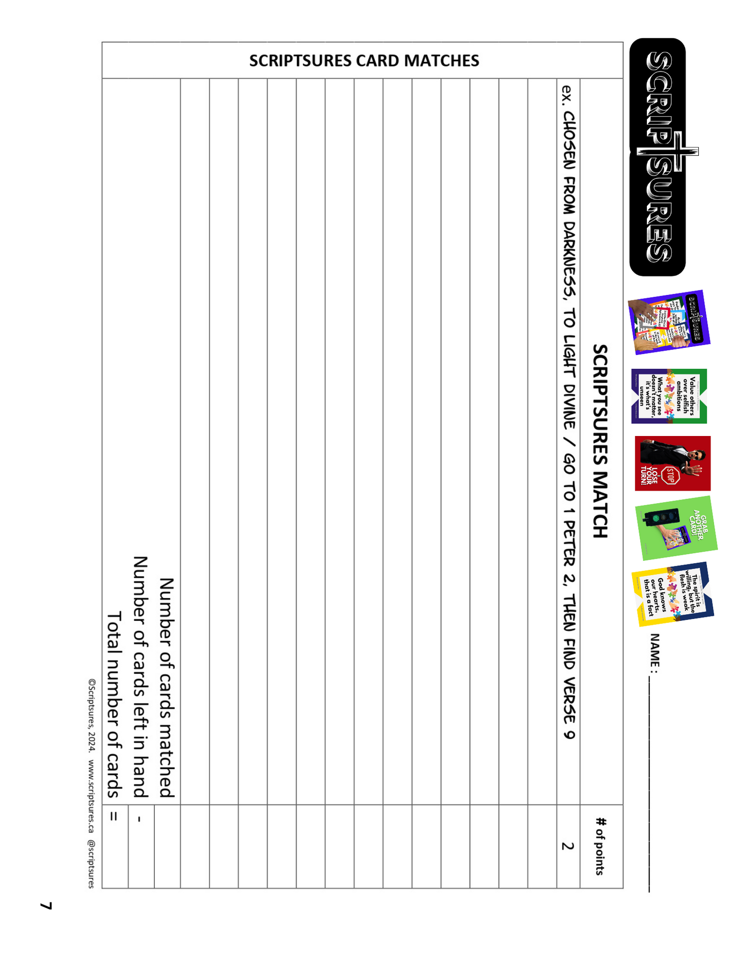 SCRIPTSURES - IC CARDS - Includes Resource Package - Single pack or Value Pack Set of 5