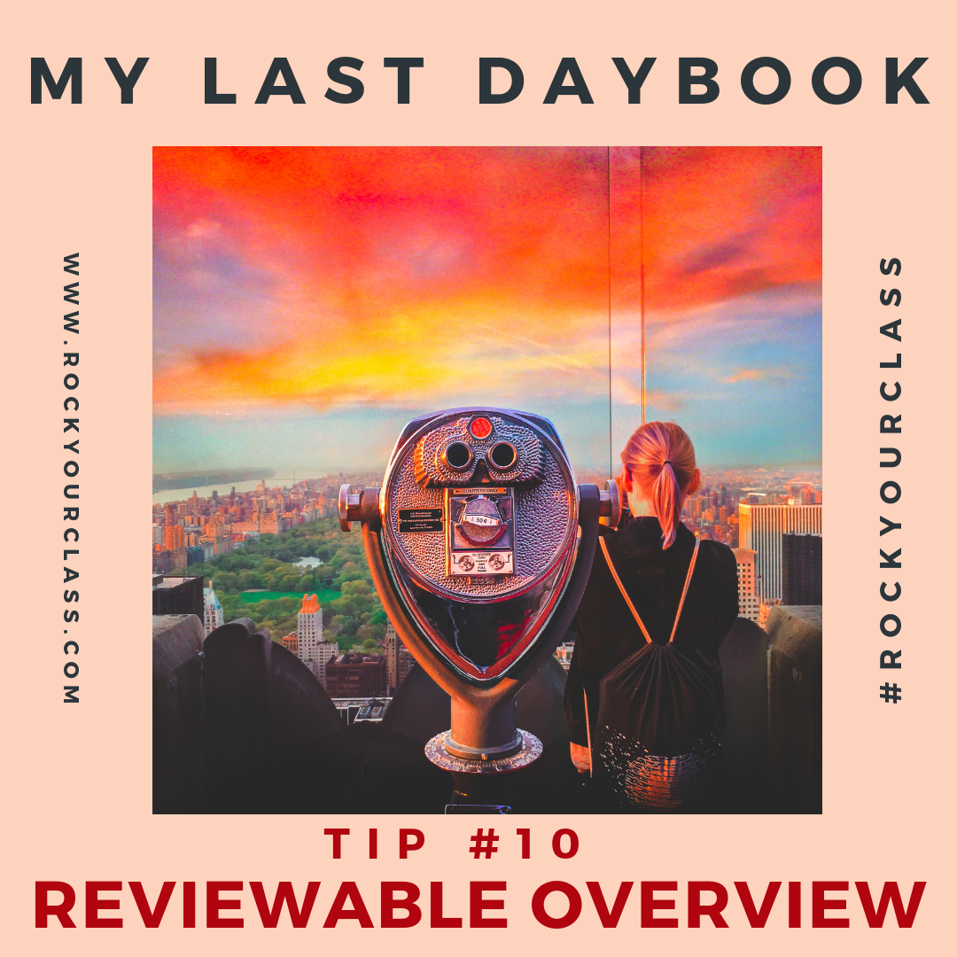 MY LAST DAYBOOK Rock Your Class #rockyourclass