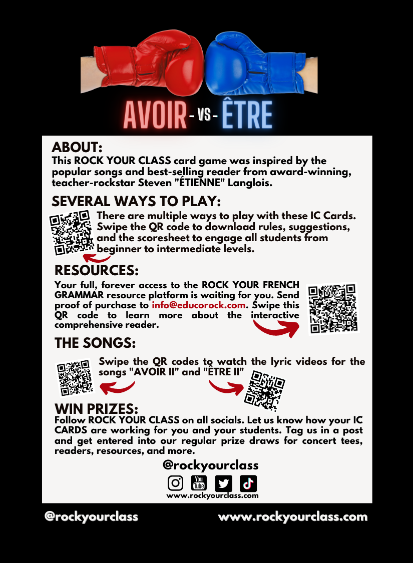 AVOIR vs ÊTRE - CONVO CARDS