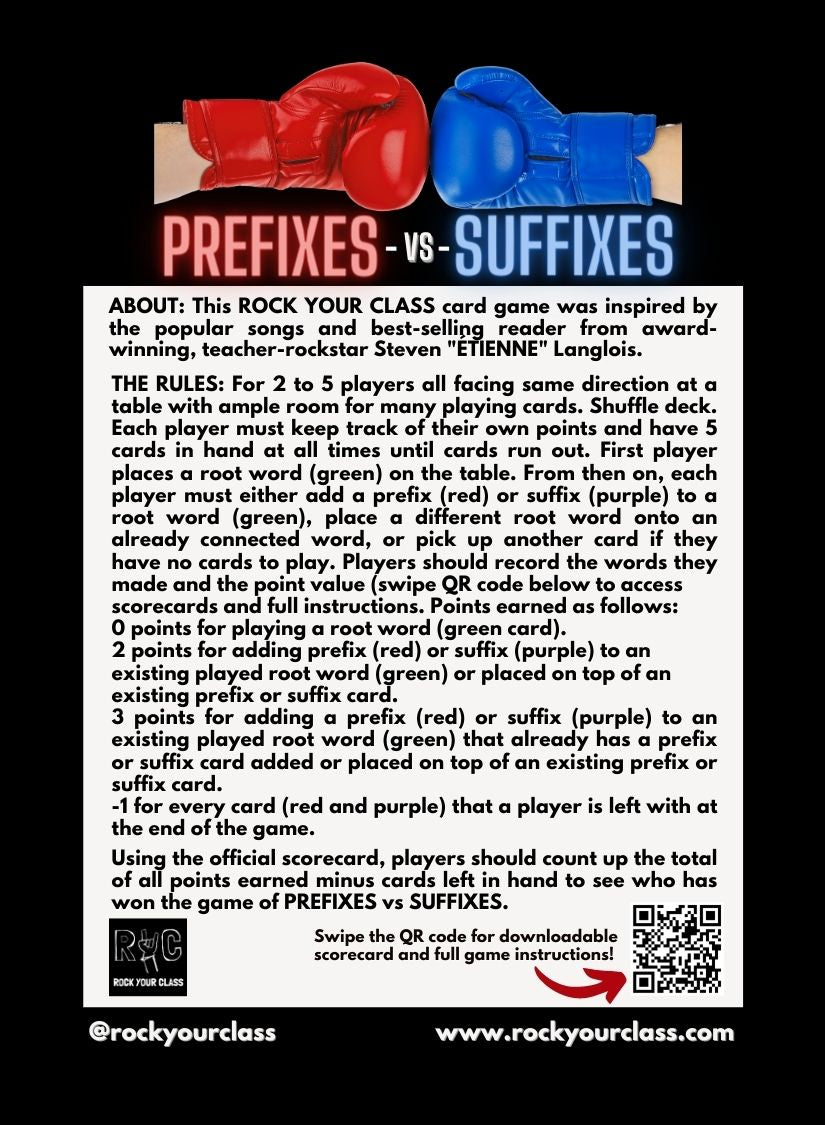 PREFIXES vs SUFFIXES - CONVO CARDS