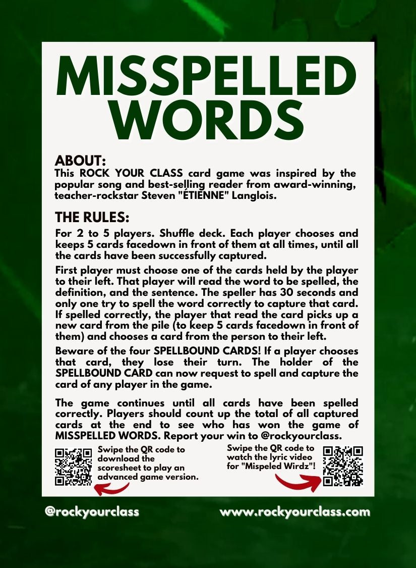 MISSPELLED WORDS - CONVO CARDS