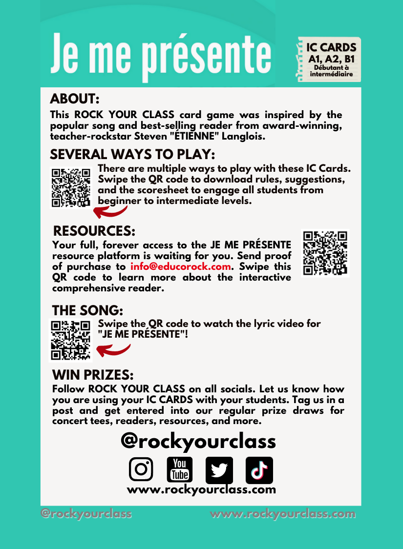 JE ME PRÉSENTE - CONVO CARDS