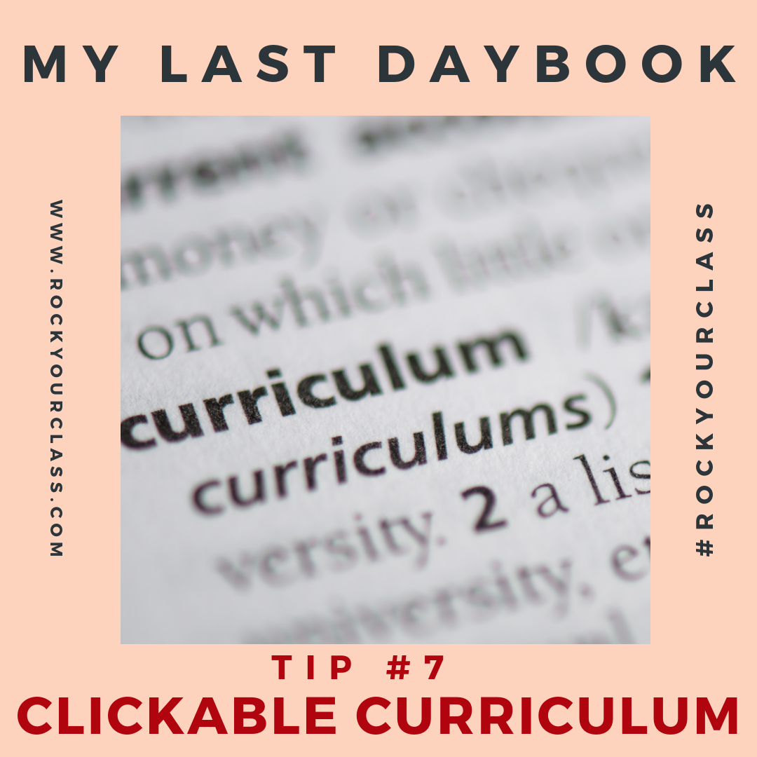 MY LAST DAYBOOK Rock Your Class #rockyourclass