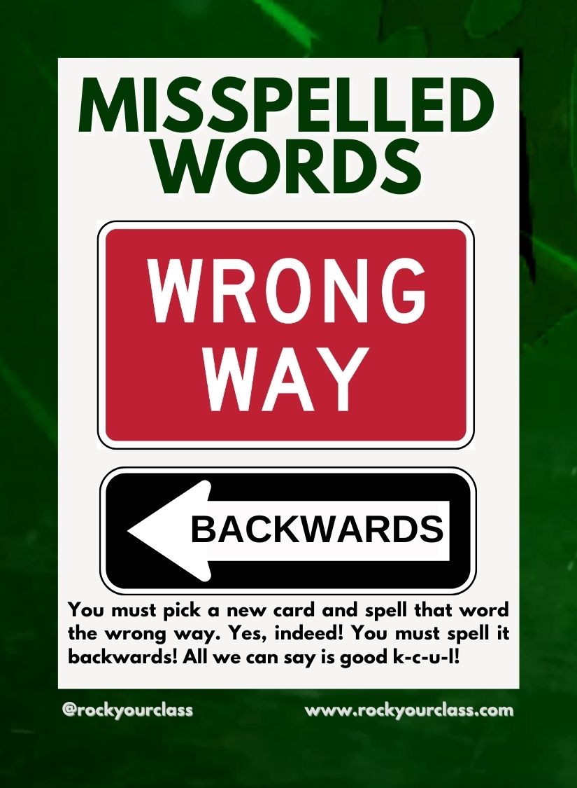 MISSPELLED WORDS - IC CARDS - PLUS bonus $50 in resources - Single pack or Value Class Set of 5