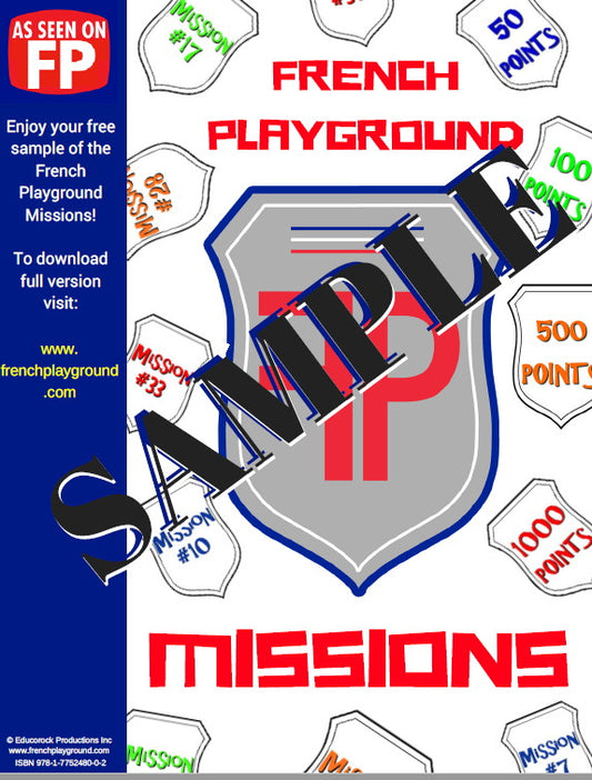 French Playground Missions Book - SAMPLER