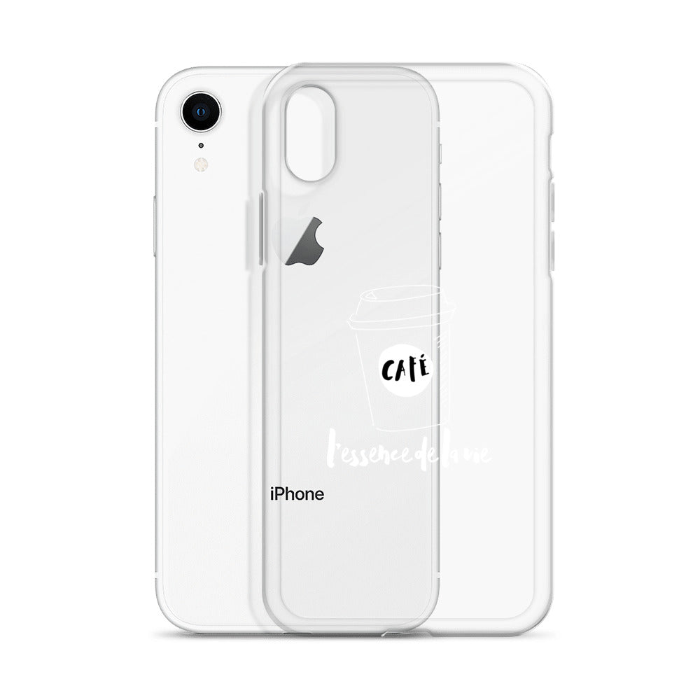 Cafe/Coffee - Essence de la vie iPhone Case - White Art