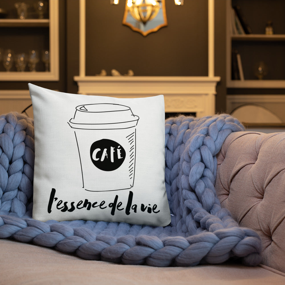 Cafe/Coffee - Essence de la vie - Premium Throw Pillow
