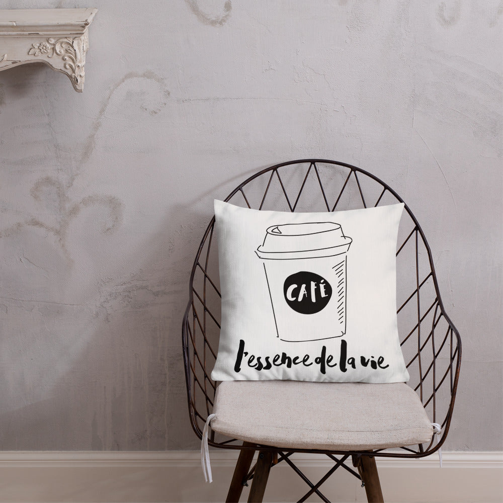 Cafe/Coffee - Essence de la vie - Premium Throw Pillow