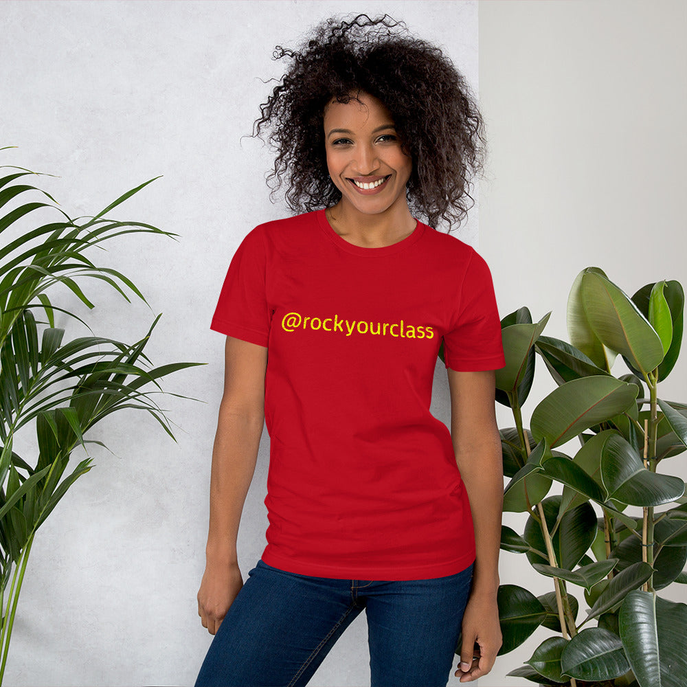 @rockyourclass Yellow Print Short-Sleeve Unisex T-Shirt