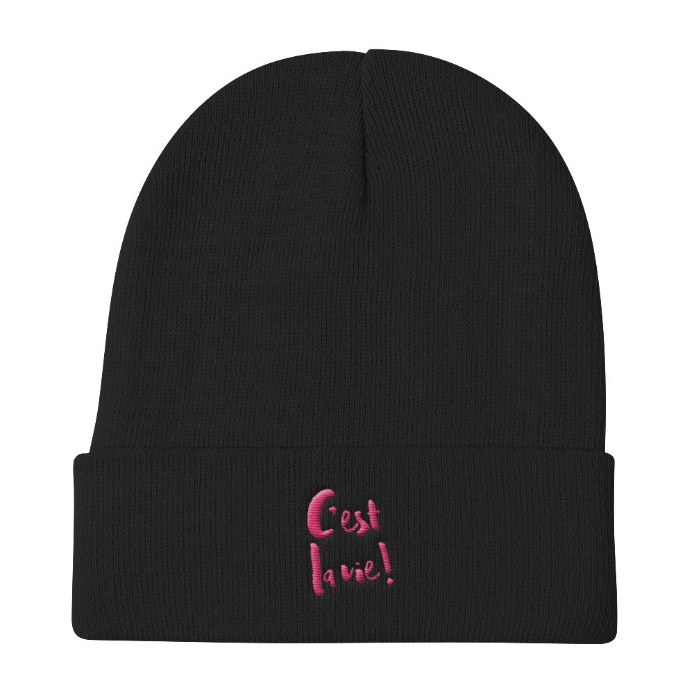 C'est la vie - Knit Beanie - PINK LINE