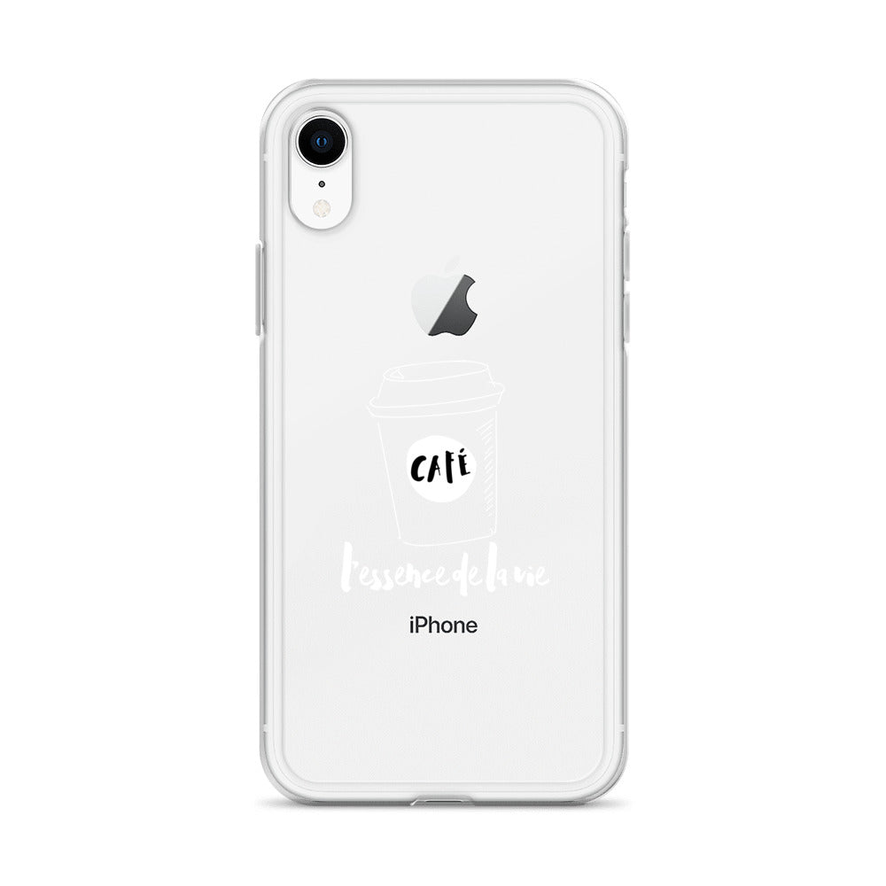 Cafe/Coffee - Essence de la vie iPhone Case - White Art