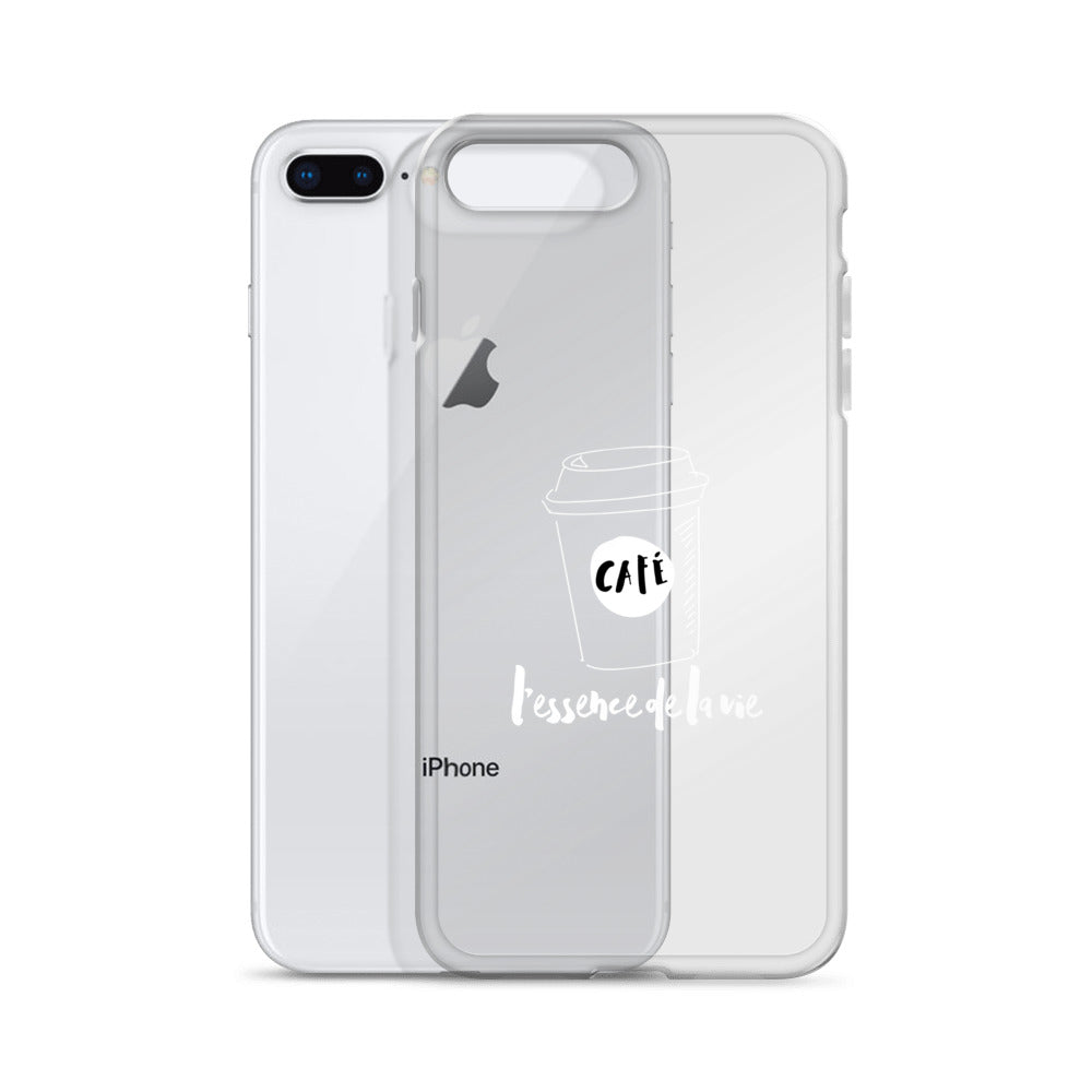 Cafe/Coffee - Essence de la vie iPhone Case - White Art