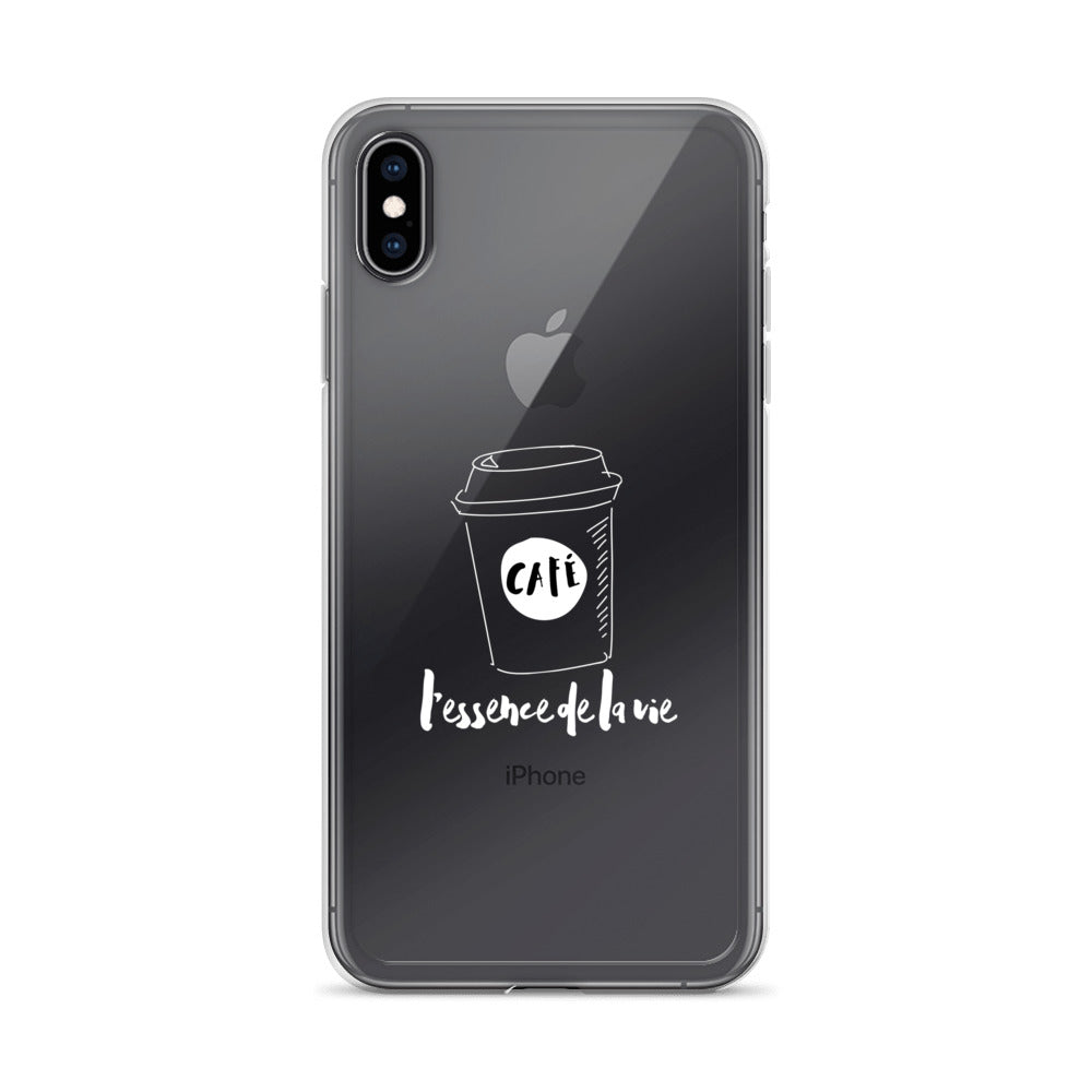 Cafe/Coffee - Essence de la vie iPhone Case - White Art