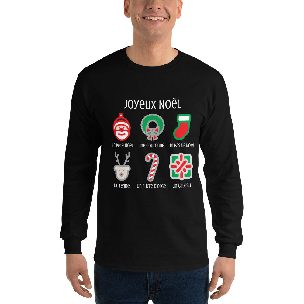 Joyeux Noël - Dark Long Sleeve Vocab Shirt