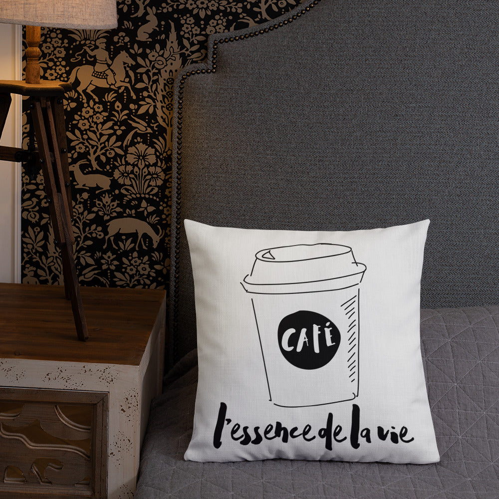 Cafe/Coffee - Essence de la vie - Premium Throw Pillow