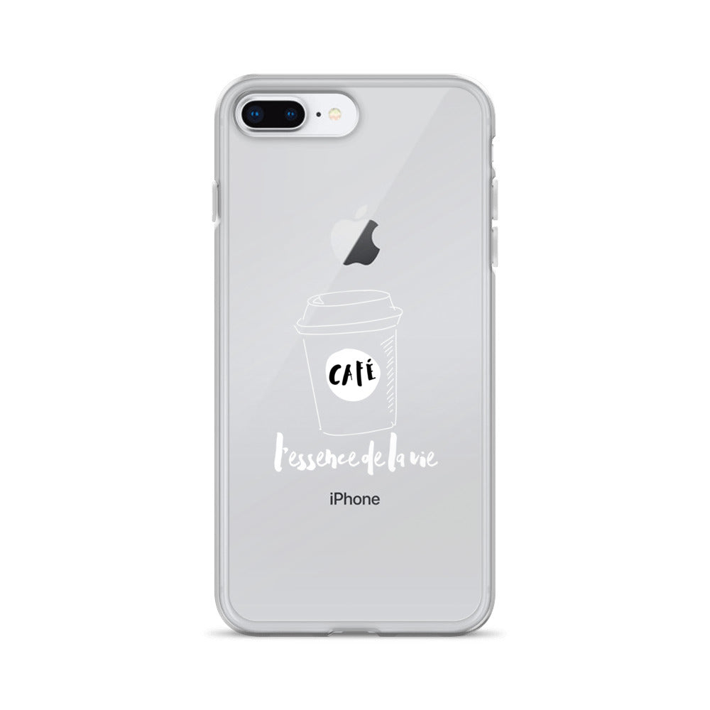 Cafe/Coffee - Essence de la vie iPhone Case - White Art
