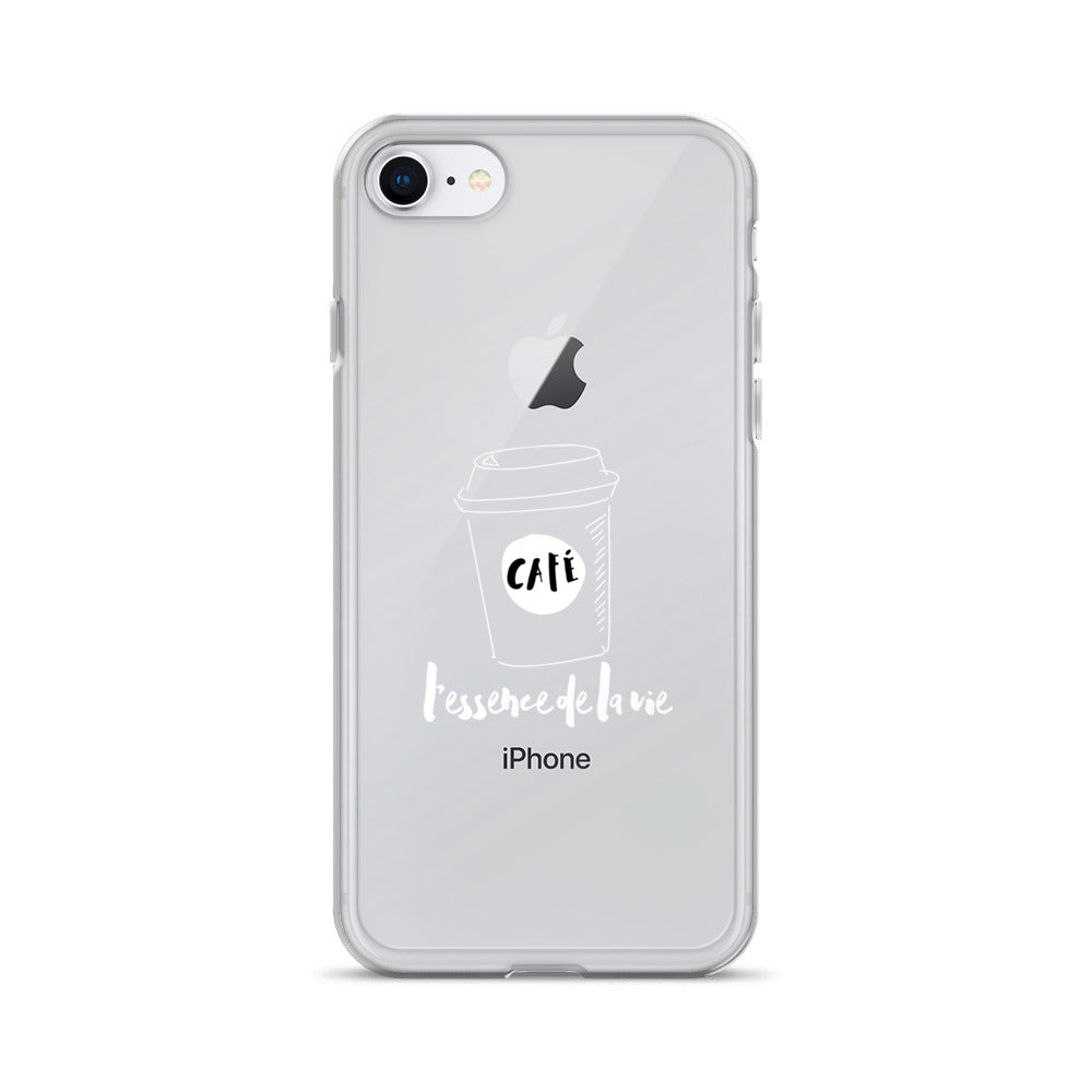 Cafe/Coffee - Essence de la vie iPhone Case - White Art