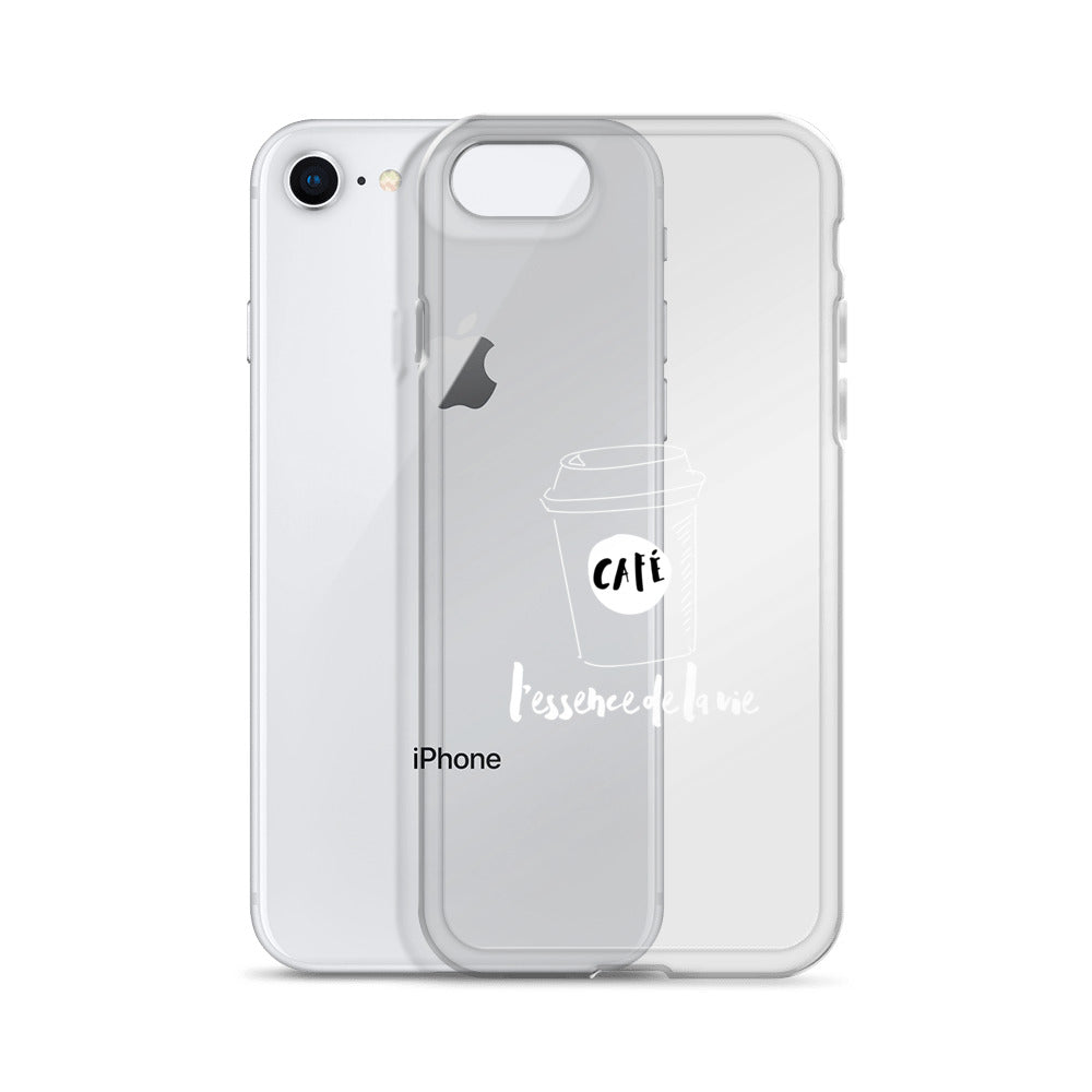 Cafe/Coffee - Essence de la vie iPhone Case - White Art