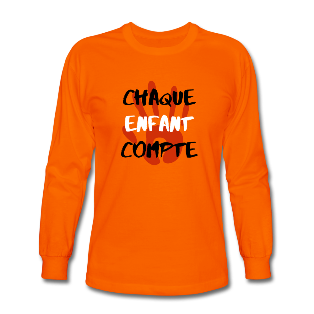 Chaque Enfant Compte (avec main) - Men's Long Sleeve T-Shirt - orange