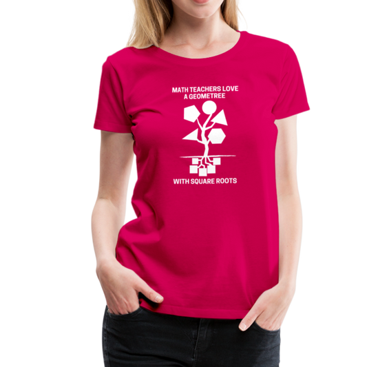 Math Teachers Love a Geometree With Square Roots - Women’s Premium T-Shirt - dark pink