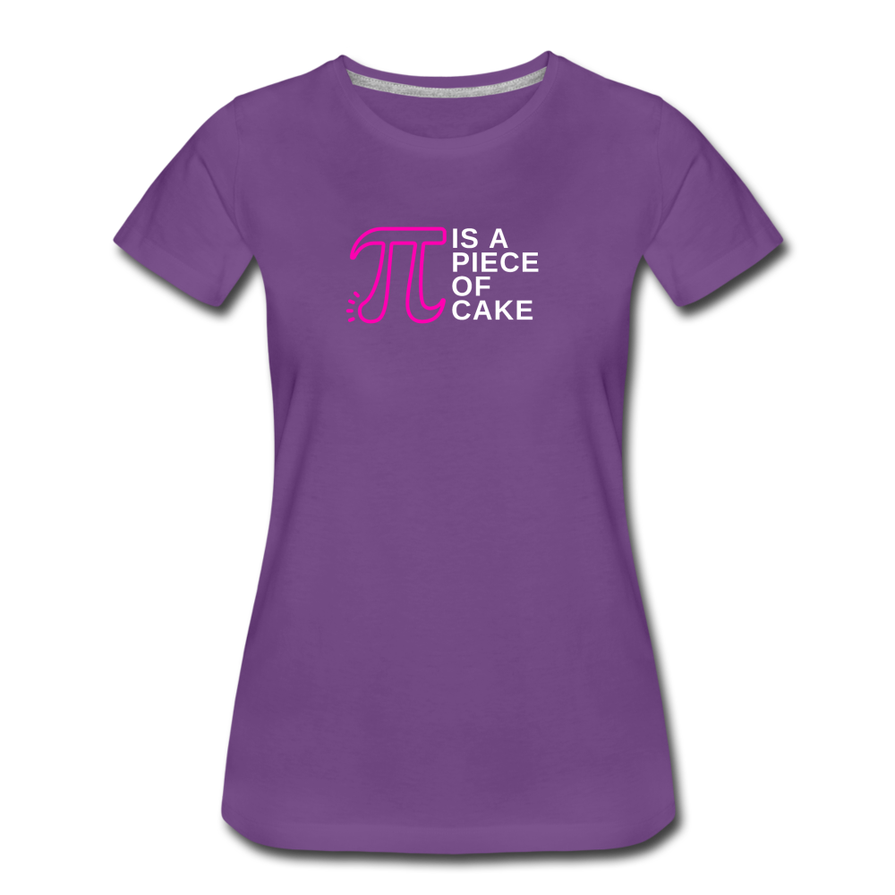 Pi is a Piece of Cake - Women’s Premium Math Teacher T-Shirt - purple