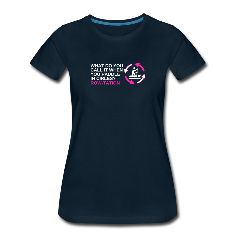 Rotation Row-tation - Women’s Premium Math T-Shirt - deep navy