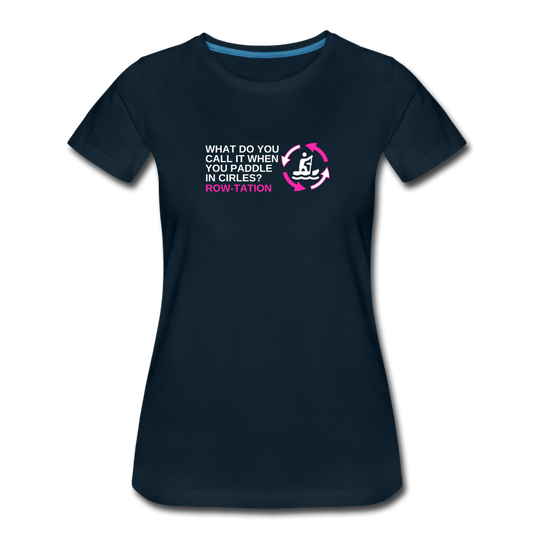 Rotation Row-tation - Women’s Premium Math T-Shirt - deep navy