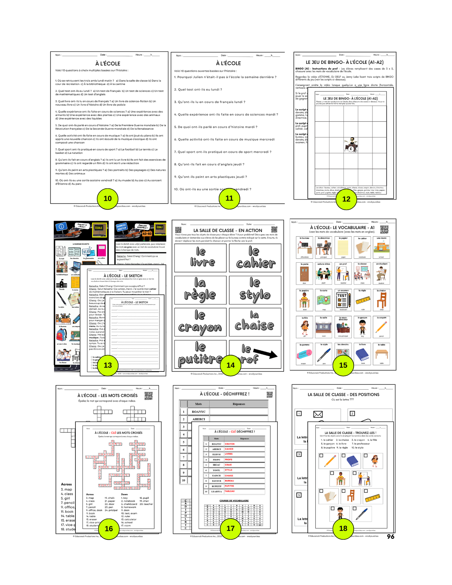 ÉCOLE (Pré-A1 beginner to B2 advanced levels) FULL FOREVER RESOURCE PLATFORM ACCESS