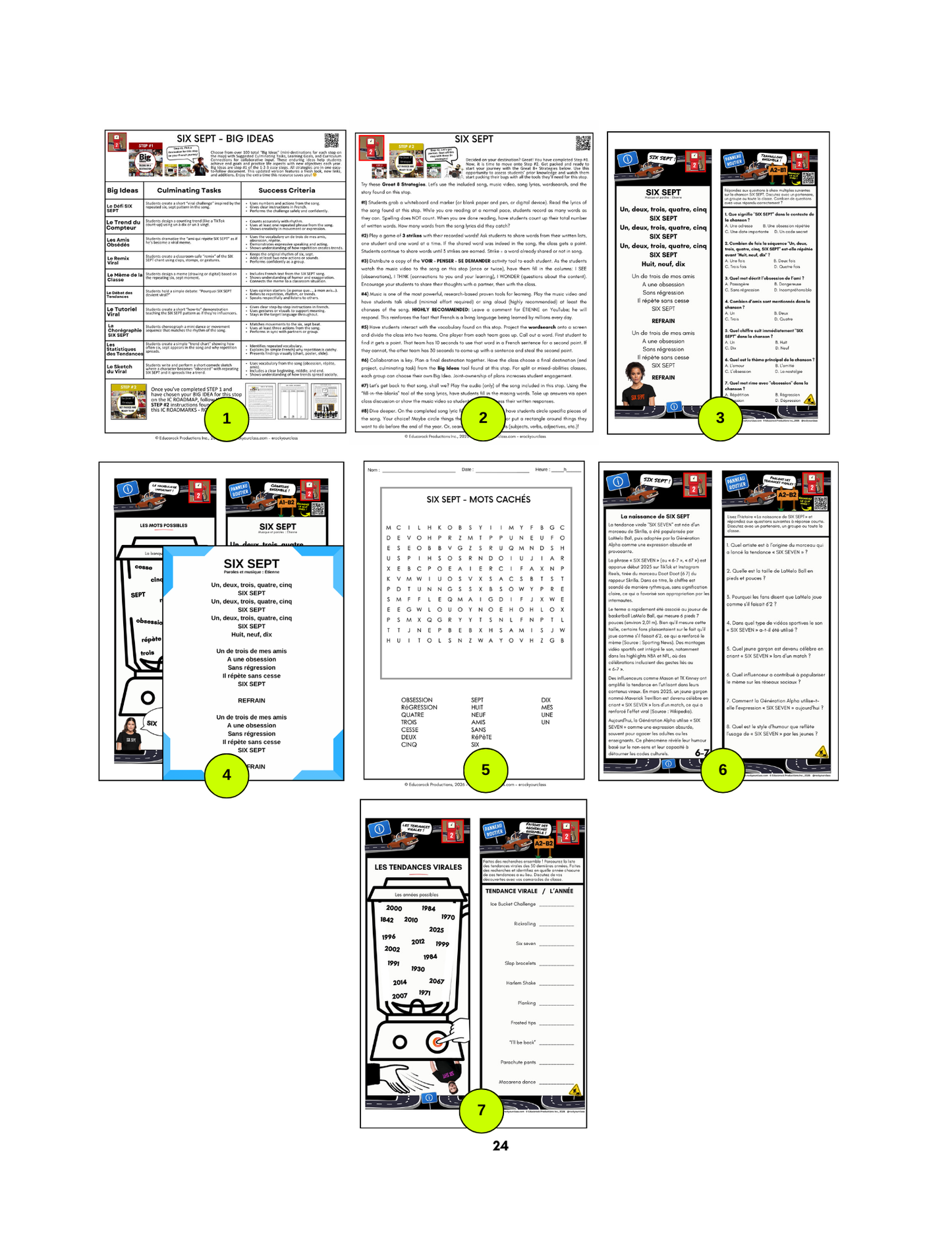 R2 - SIX SEPT, BABY SHARK FRENCH ACCENTS (Pré-A1 beginner to B2 advanced levels) FULL FOREVER RESOURCE PLATFORM ACCESS