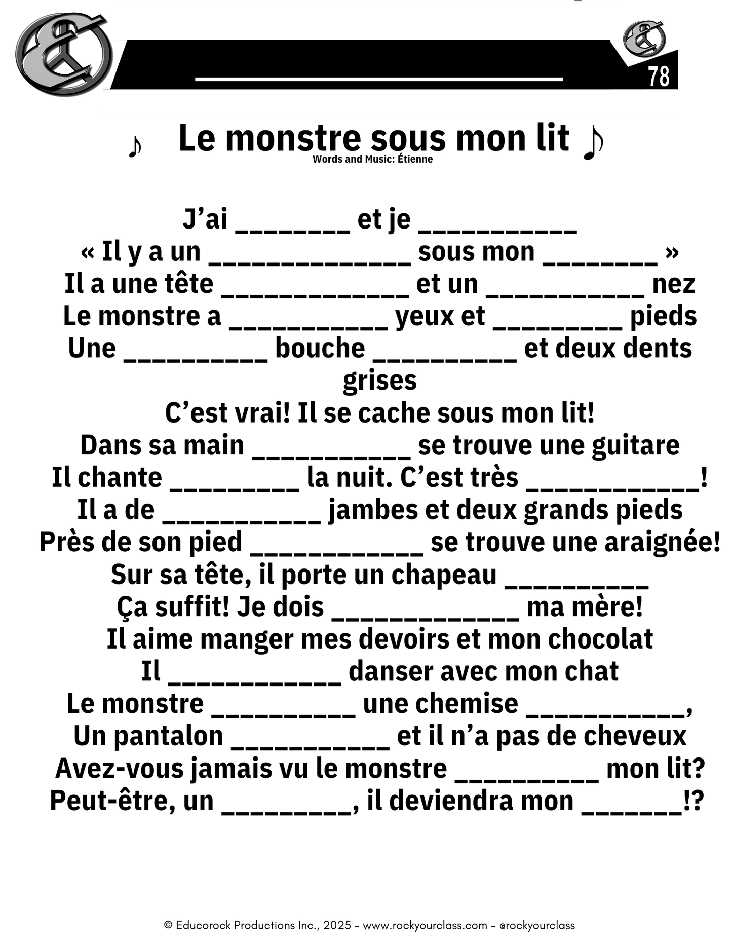 R3 - LE MONSTRE SOUS MON LIT (Pré-A1 beginner to B1 advanced levels) FULL FOREVER RESOURCE PLATFORM ACCESS