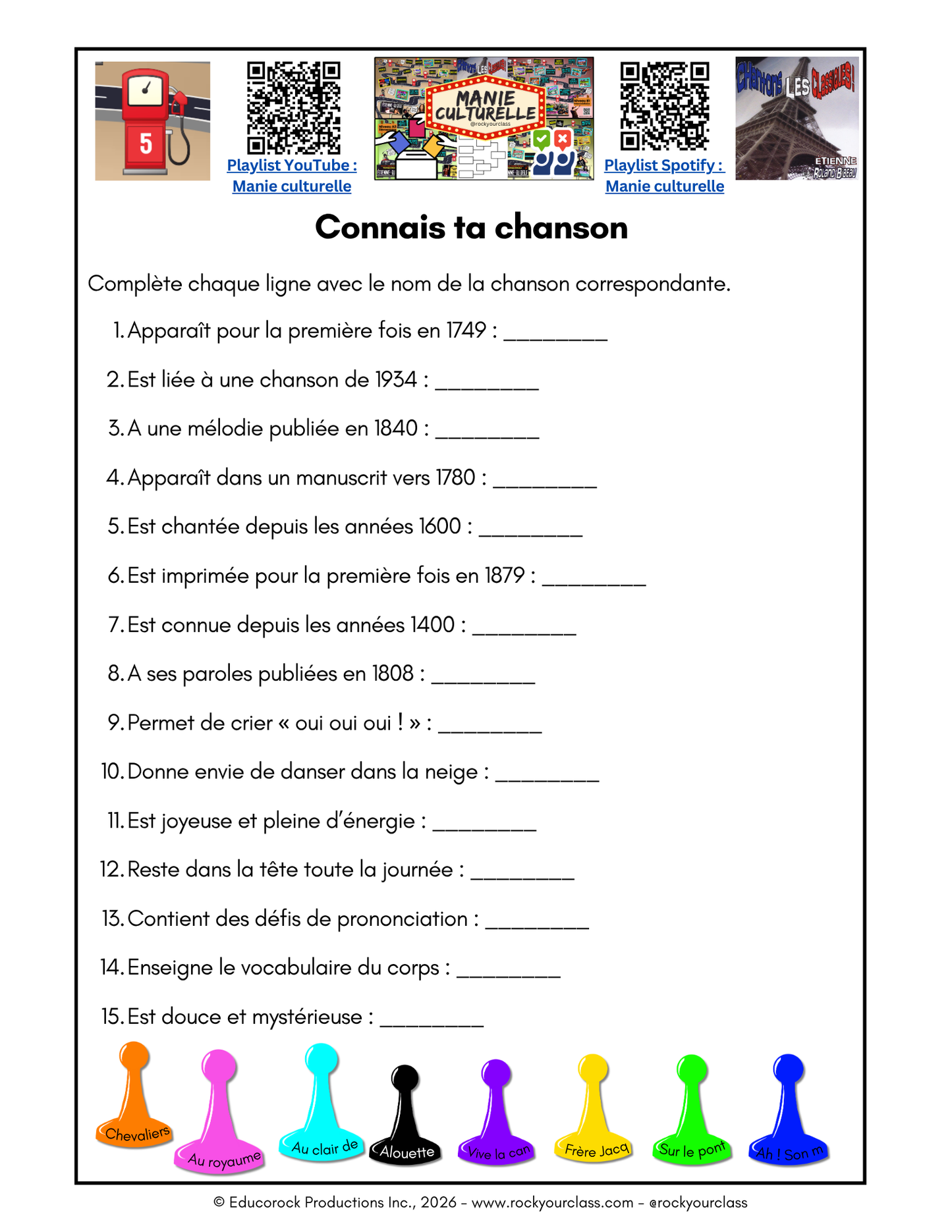 R5 - MANIE CULTURELLE (Pré-A1 beginner to B1 intermediate levels) FULL FOREVER RESOURCE PLATFORM ACCESS