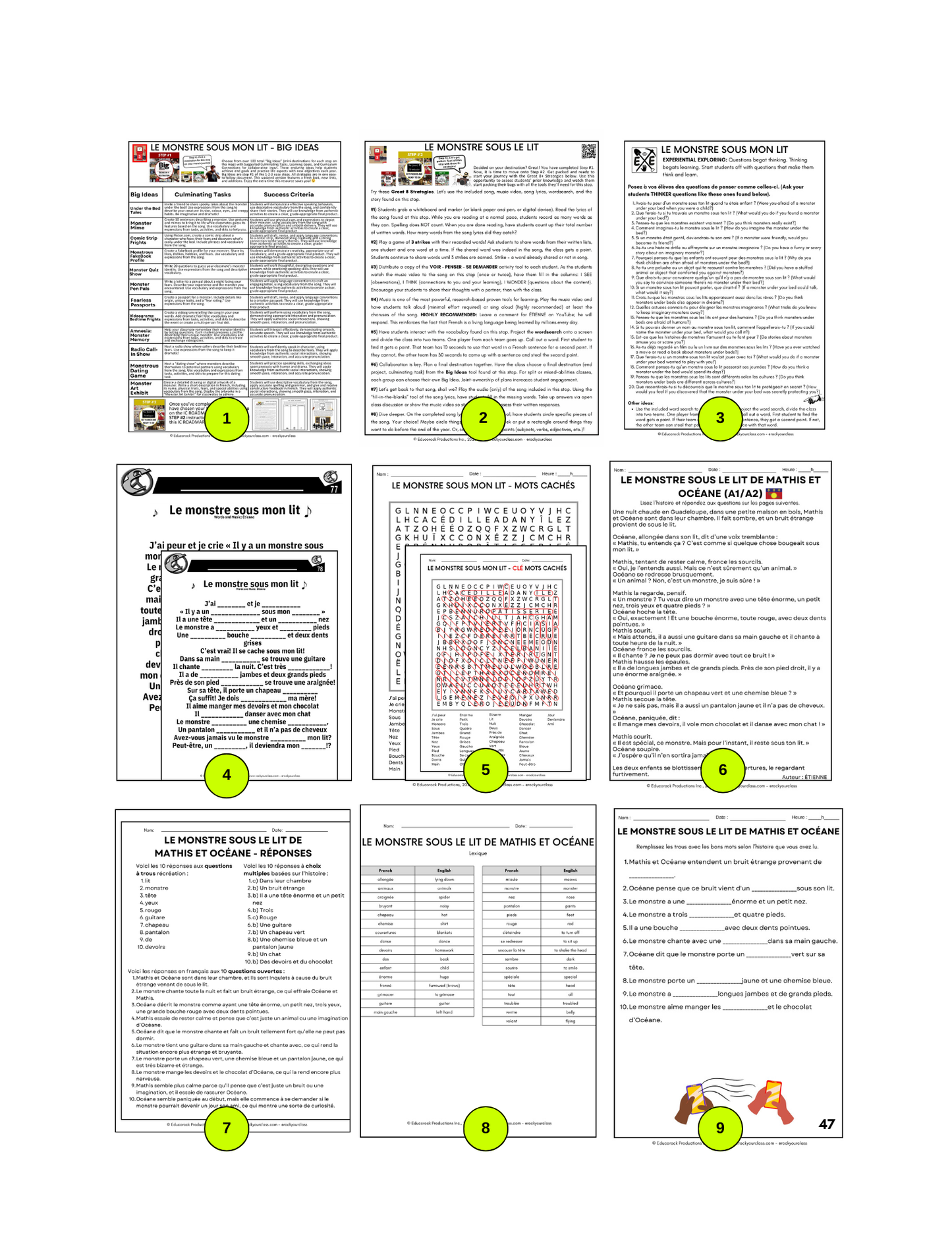 R3 - LE MONSTRE SOUS MON LIT (Pré-A1 beginner to B1 advanced levels) FULL FOREVER RESOURCE PLATFORM ACCESS