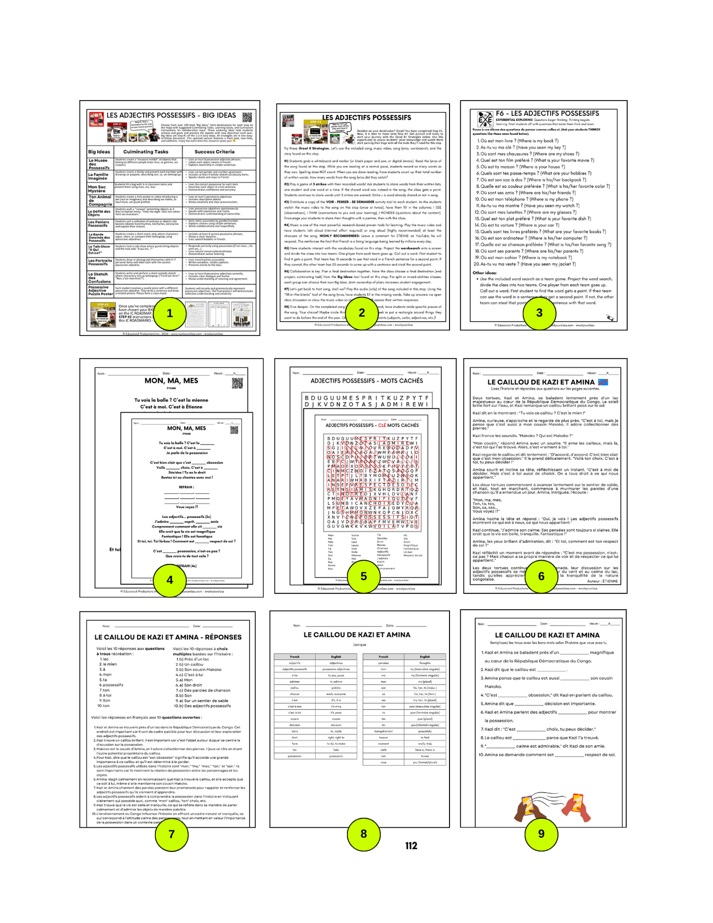 R6 - LES ADJECTIFS POSSESSIFS - MON, MA, MES,... (Pré-A1 beginner to B1 intermediate levels) FULL FOREVER RESOURCE PLATFORM ACCESS