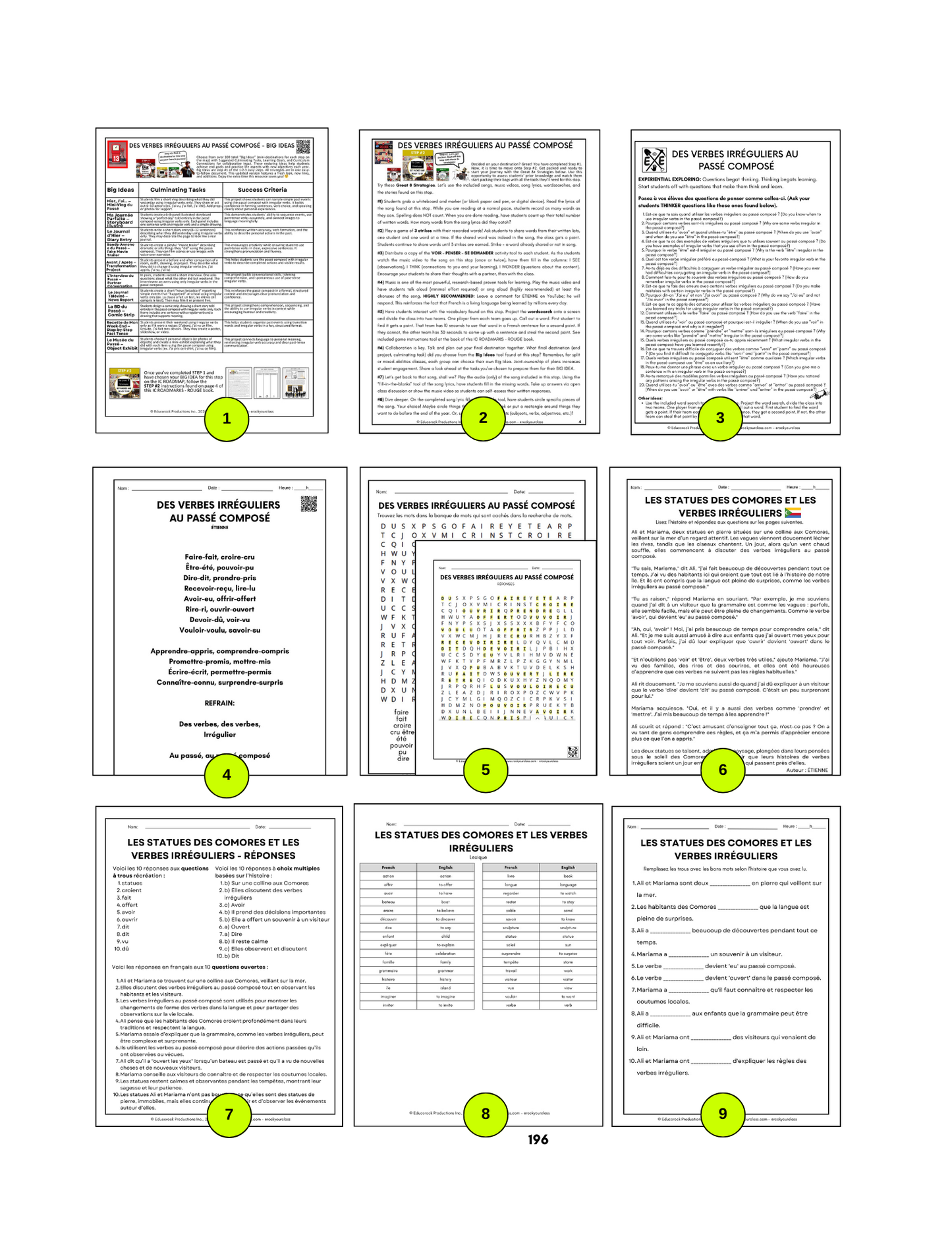 R13 - DES VERBES IRRÉGULIERS AU PASSÉ COMPOSÉ (Pré-A1 beginner to B2 intermediate/advanced levels) FULL FOREVER RESOURCE PLATFORM ACCESS