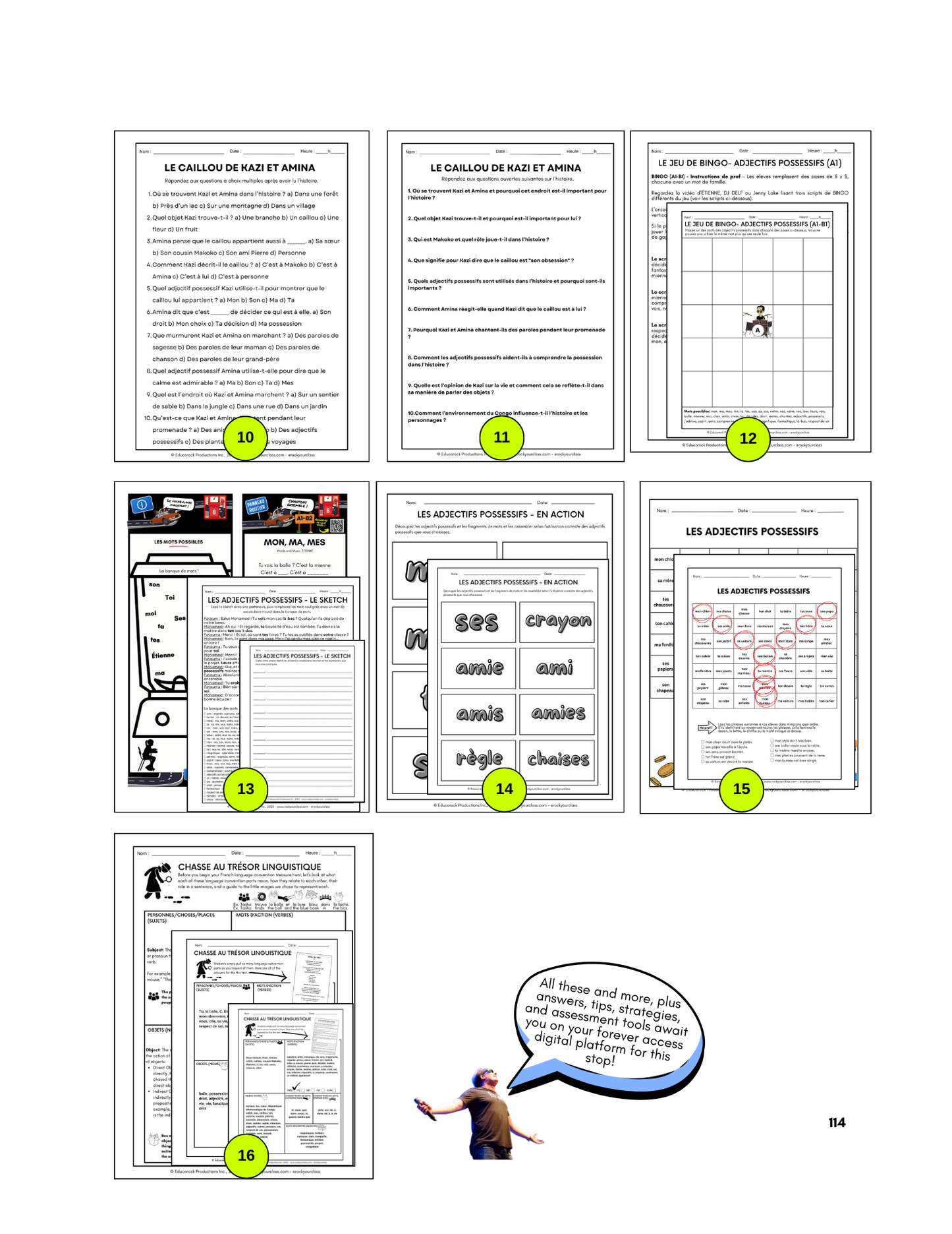 R6 - LES ADJECTIFS POSSESSIFS - MON, MA, MES,... (Pré-A1 beginner to B1 intermediate levels) FULL FOREVER RESOURCE PLATFORM ACCESS