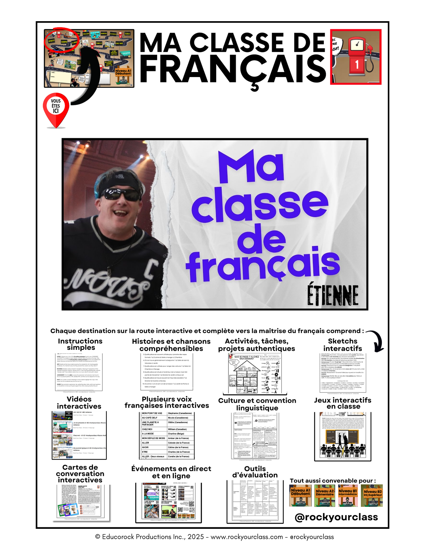 R1 - MA CLASSE DE FRANÇAIS (Pré-A1 beginner to B1 intermediate levels) FULL FOREVER RESOURCE PLATFORM ACCESS