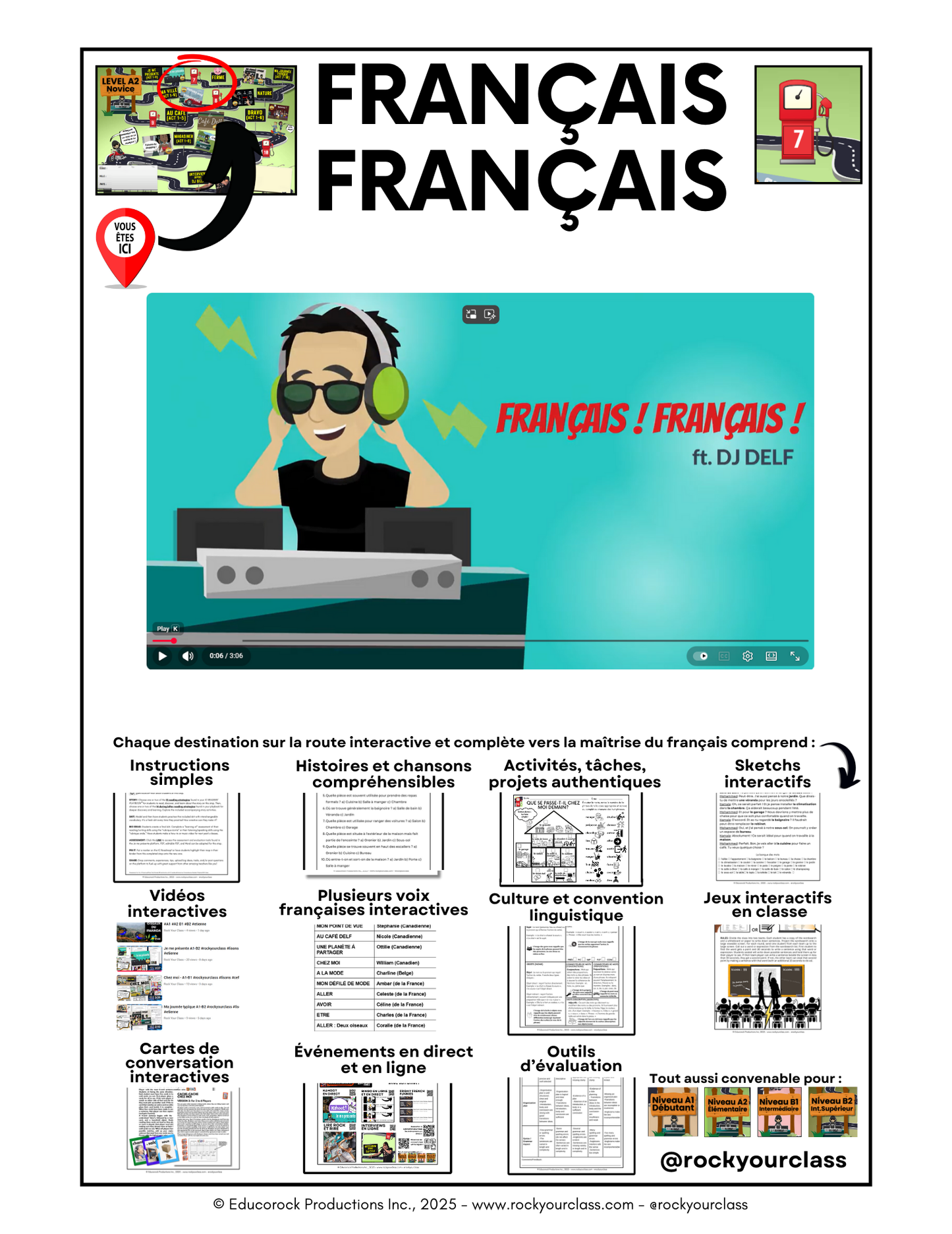 R7 - FRANÇAIS ! FRANÇAIS ! (Pré-A1 beginner to B1 intermediate levels) FULL FOREVER RESOURCE PLATFORM ACCESS