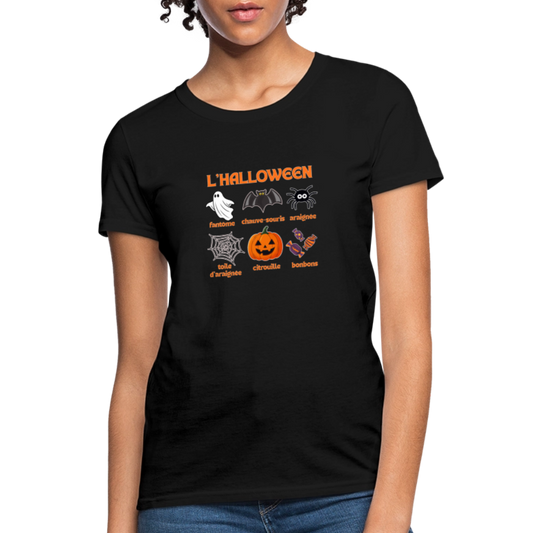 French HALLOWEEN Women's T-Shirt - black