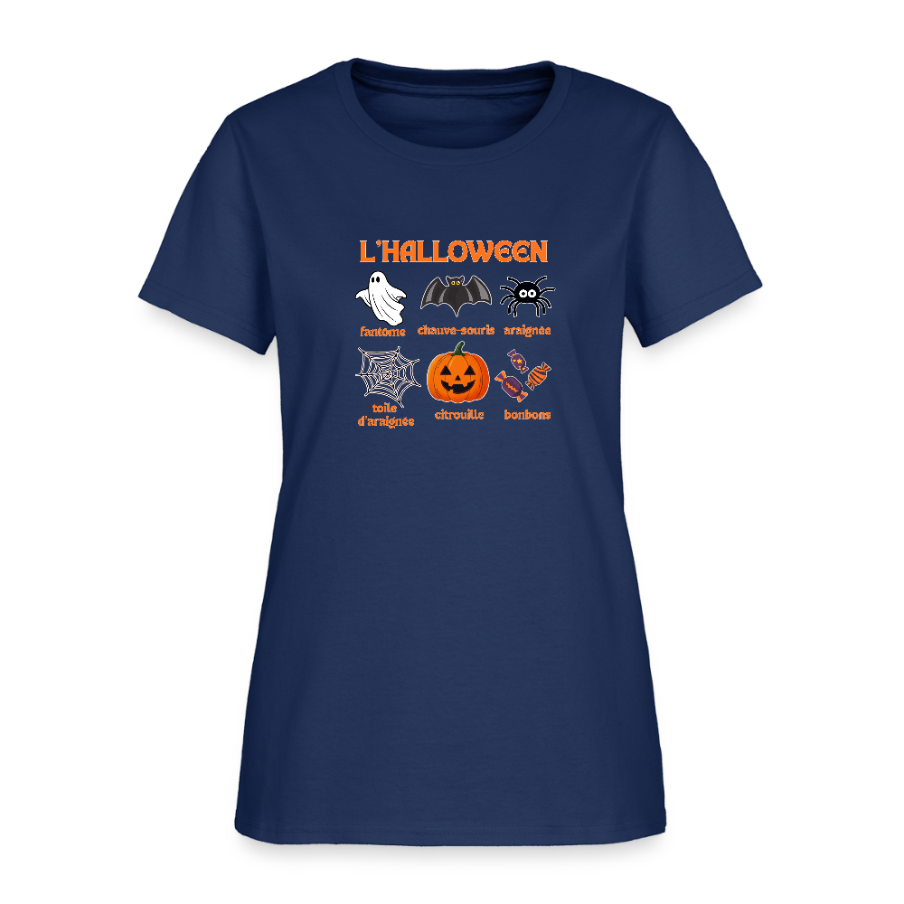 French HALLOWEEN Women's T-Shirt -  blue dusk