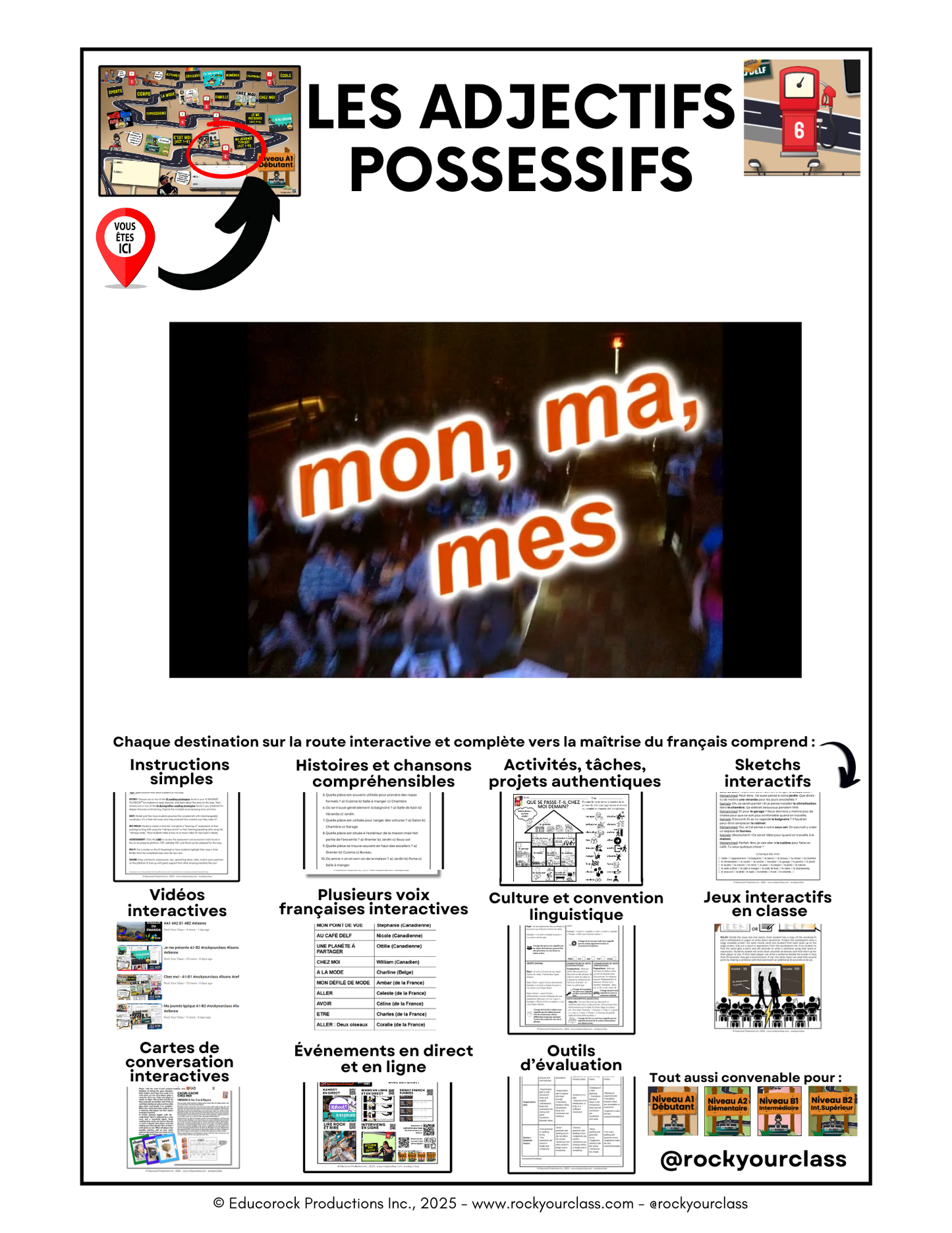 R6 - LES ADJECTIFS POSSESSIFS - MON, MA, MES,... (Pré-A1 beginner to B1 intermediate levels) FULL FOREVER RESOURCE PLATFORM ACCESS